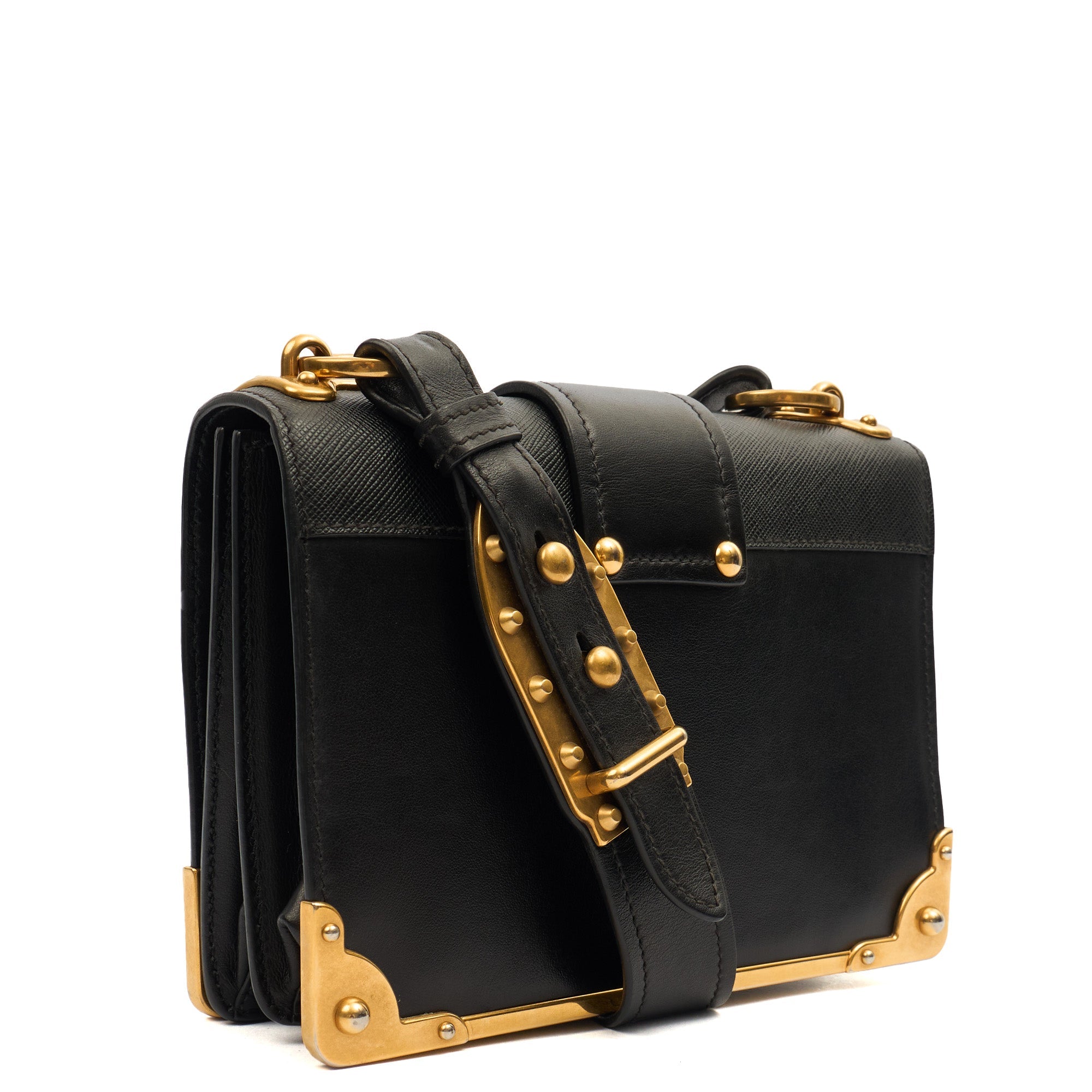 Prada Mini Bag Cahier Small in Black, Leather