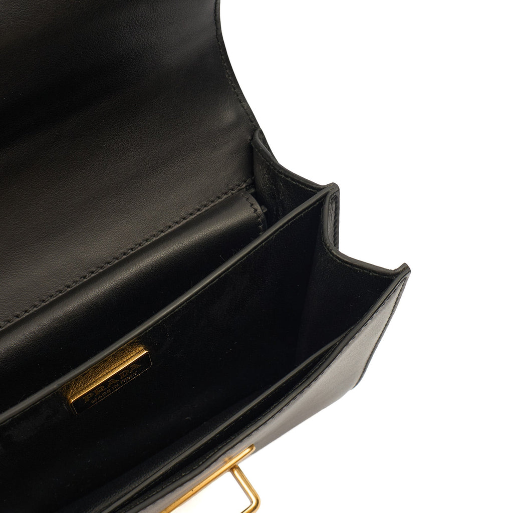 Prada Mini Bag Cahier Small in Black, Leather