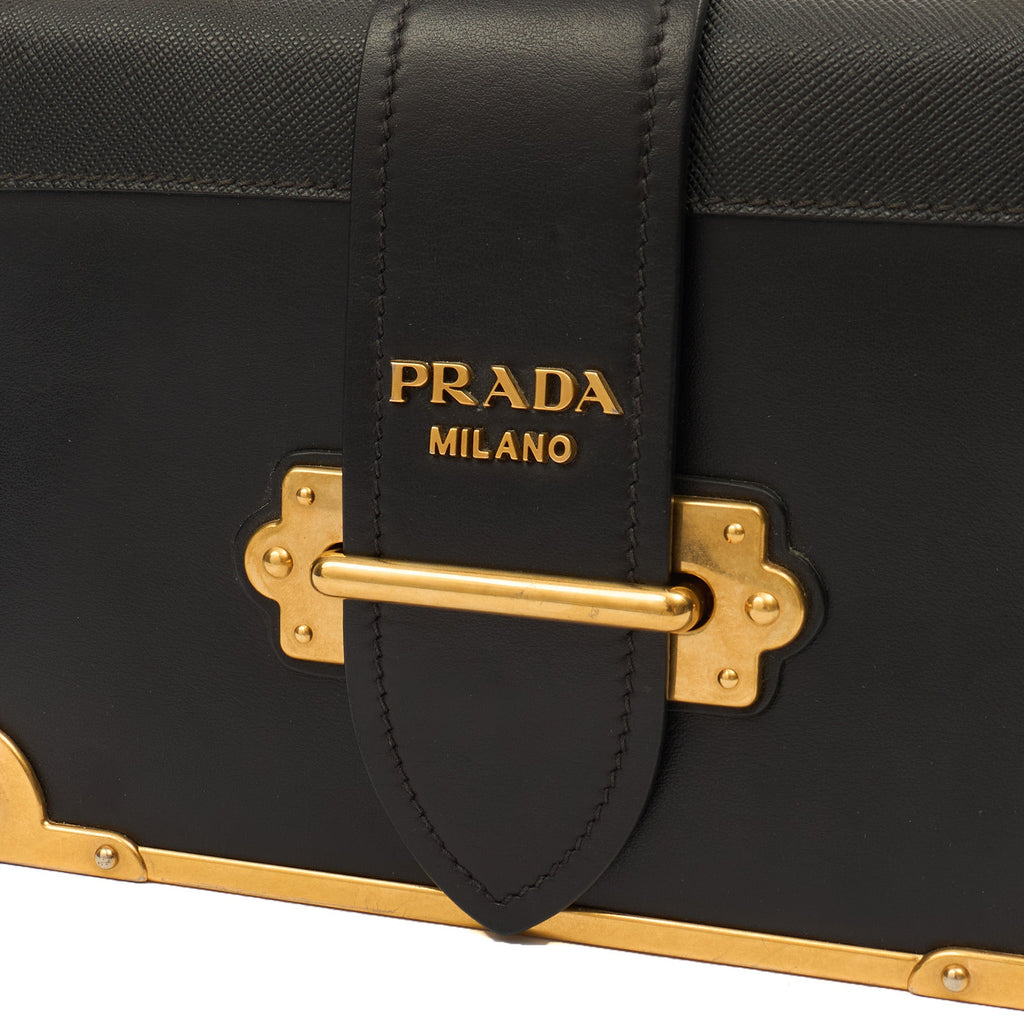 Prada Mini Bag Cahier Small in Black, Leather