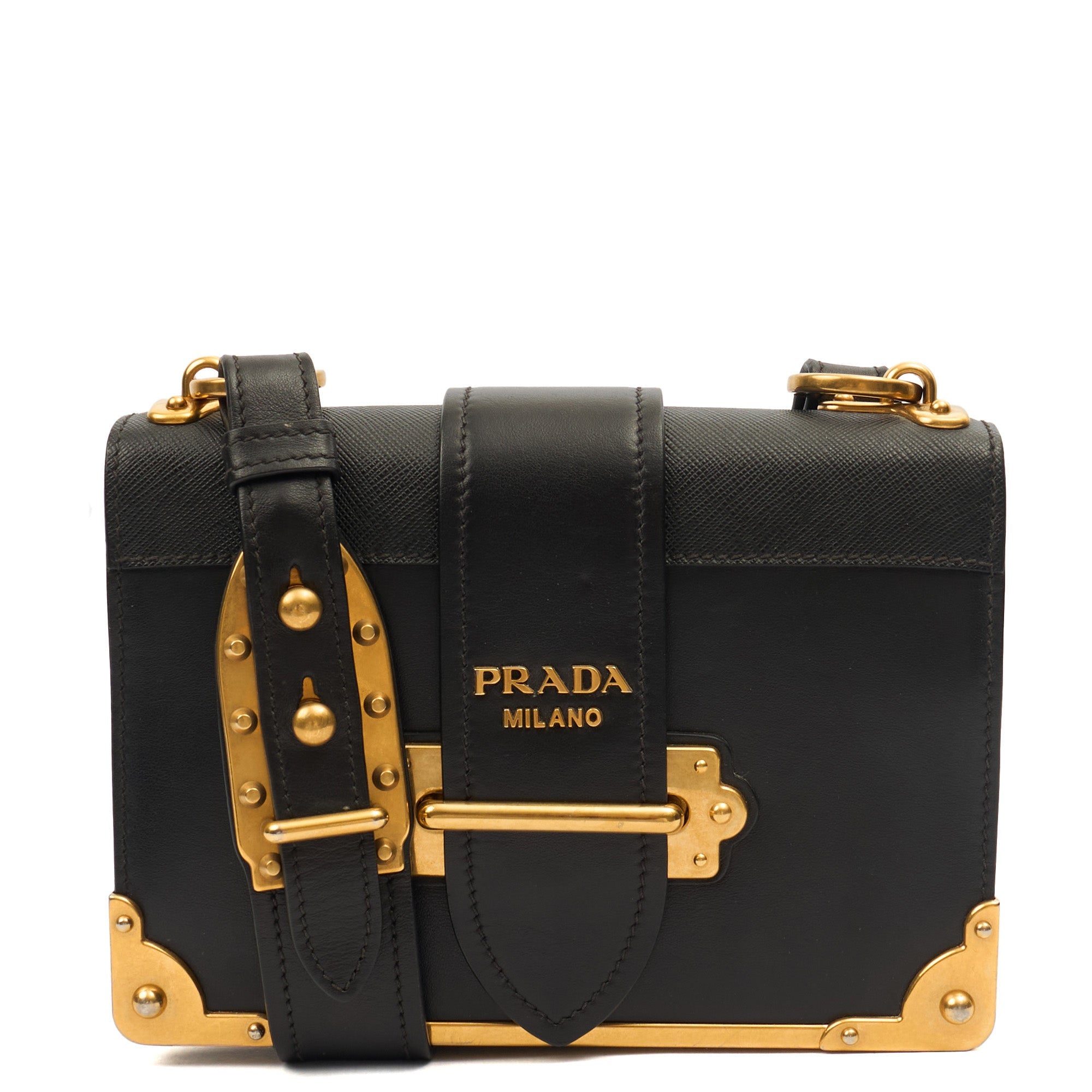 Prada Mini Bag Cahier Small in Black, Leather
