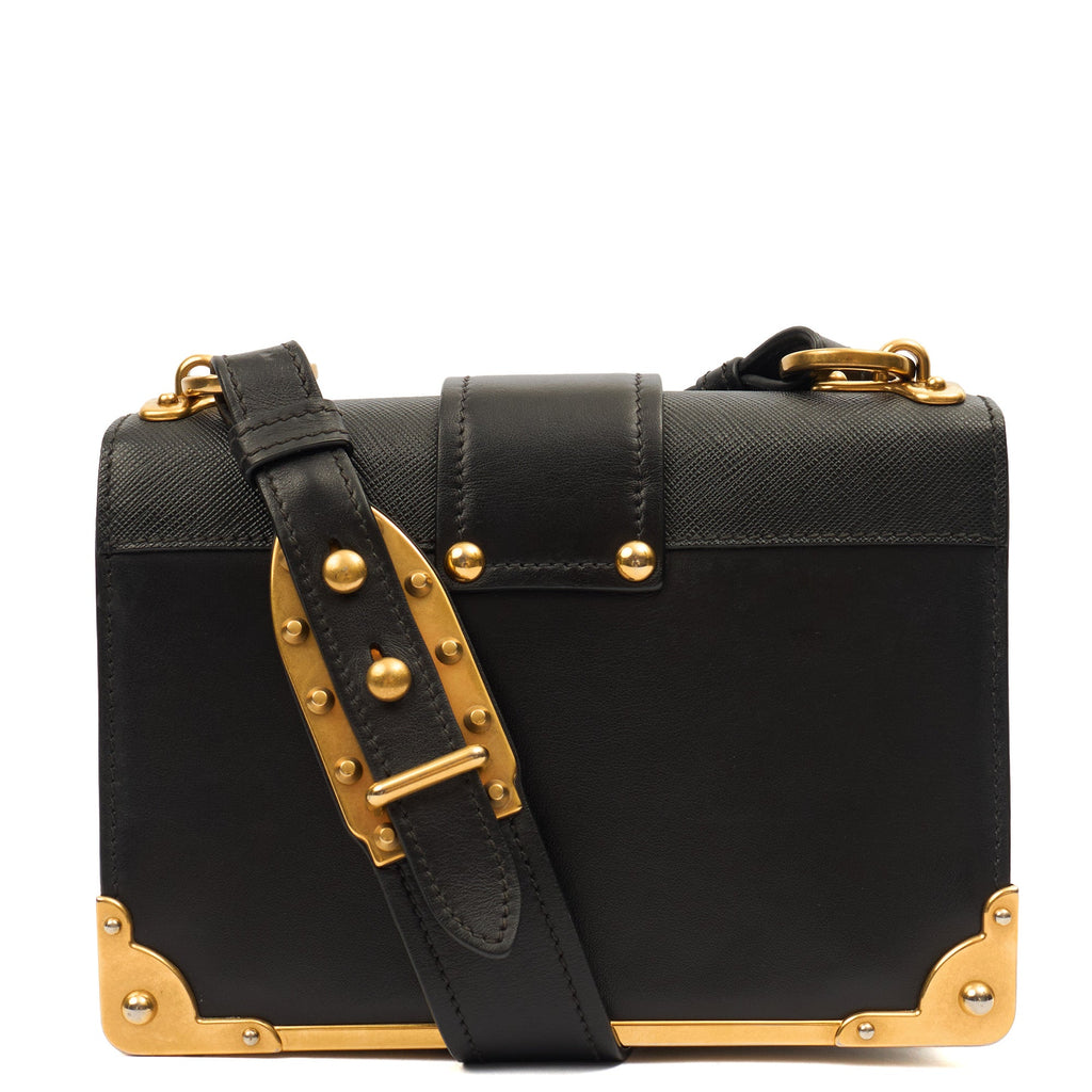 Prada Mini Bag Cahier Small in Black, Leather