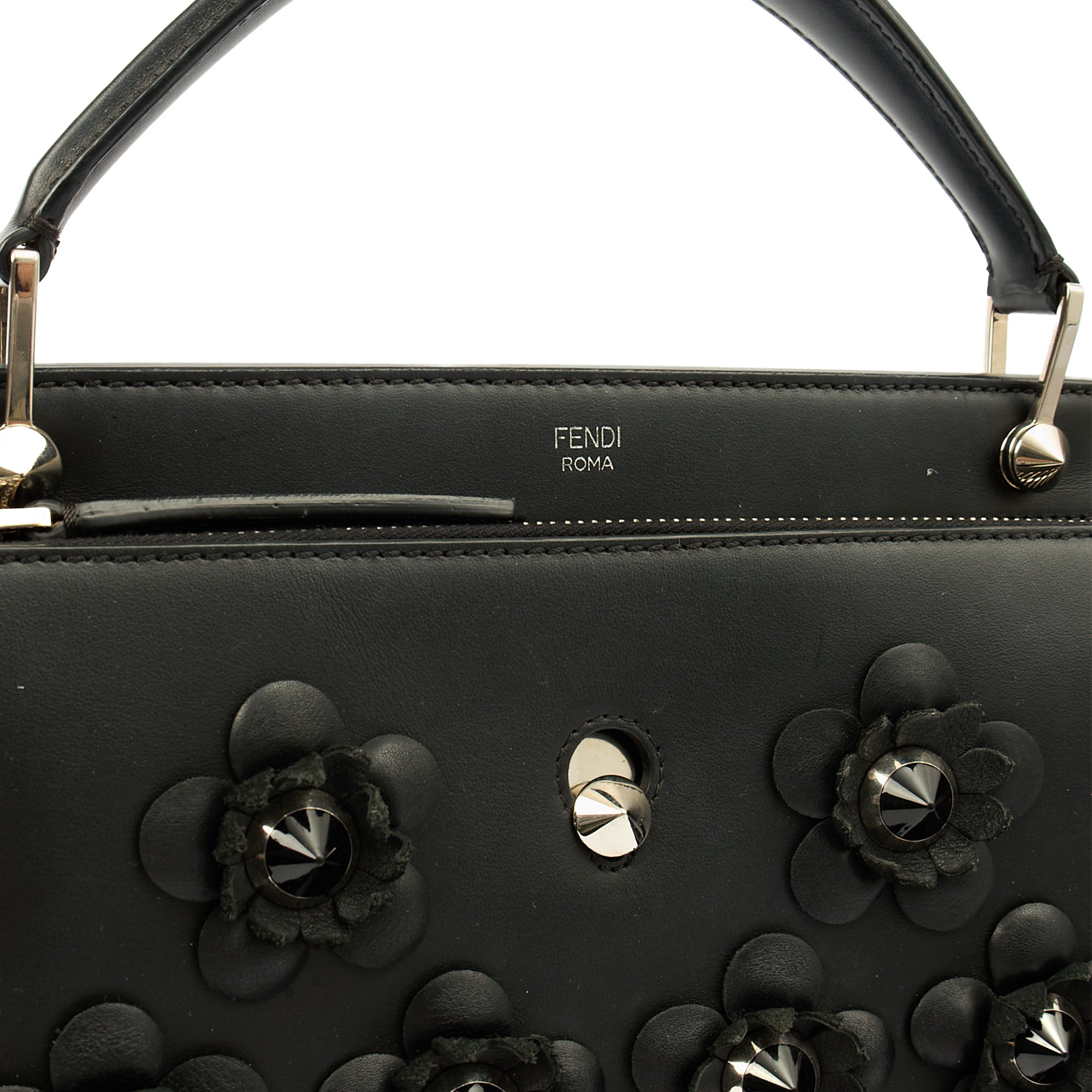 Fendi Tote Dot Com in Black, Leather