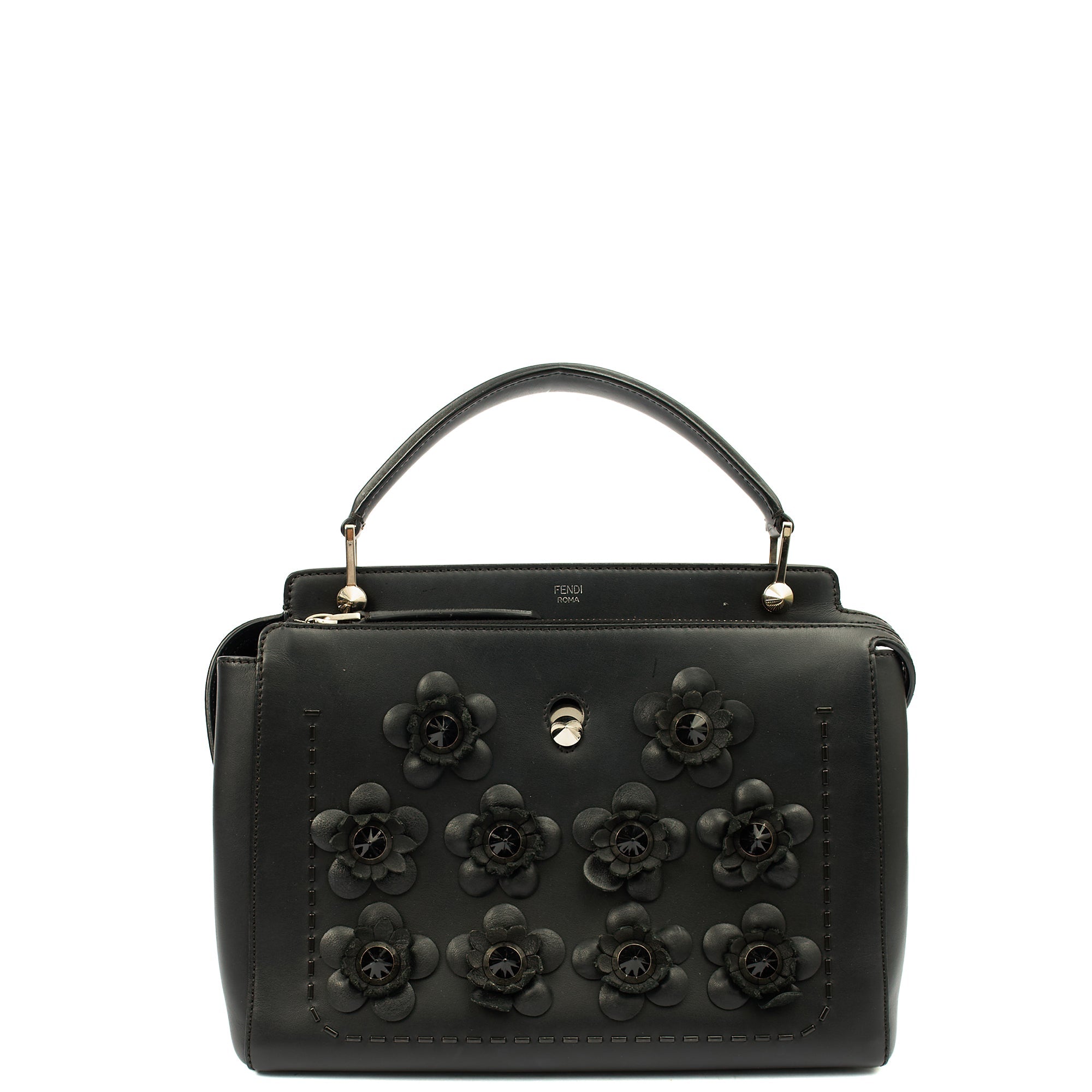 Fendi Tote Dot Com in Black, Leather