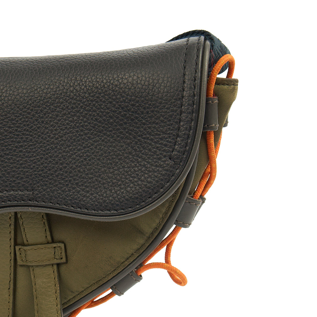 Christian Dior Mini Bag Mini Saddle in Green, Fabric