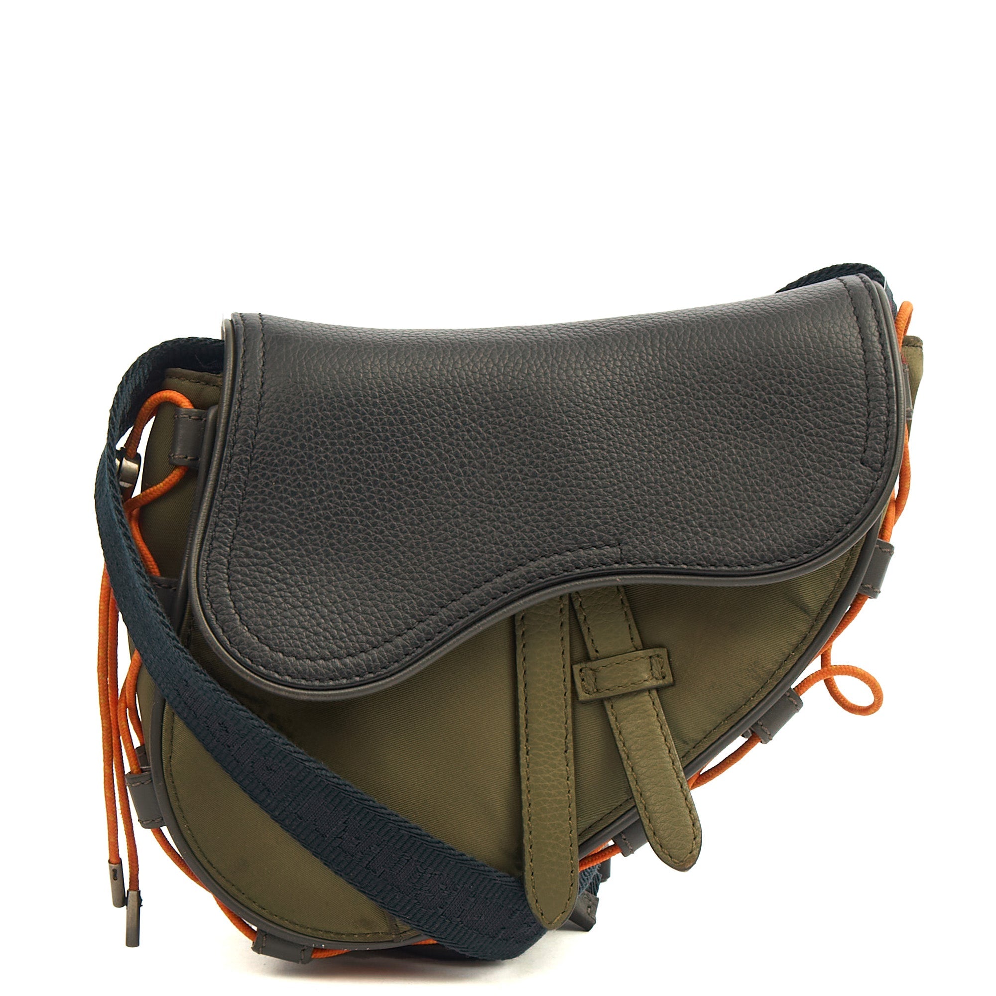 Christian Dior Mini Bag Mini Saddle in Green, Fabric