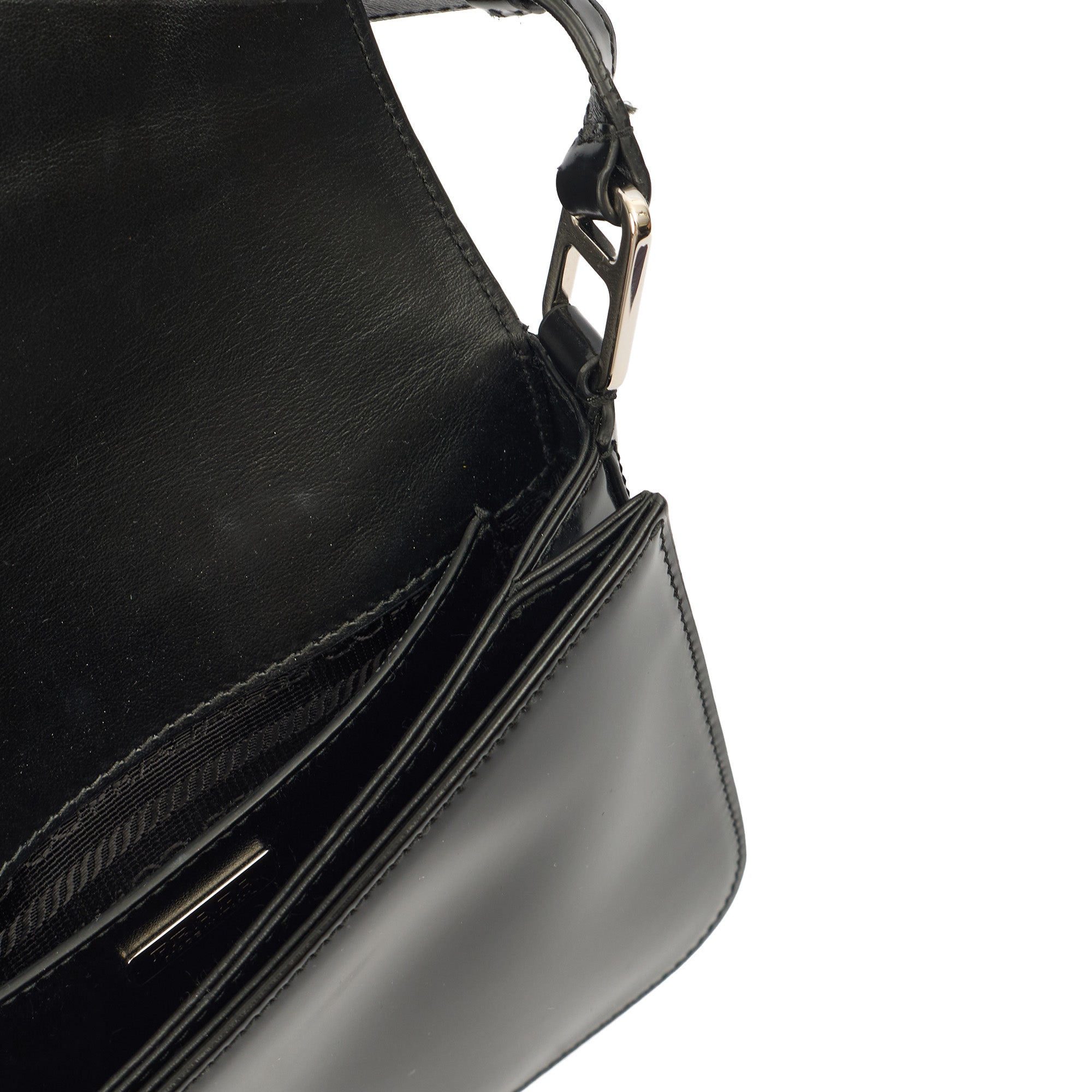 Prada Shoulder Bag Shoulder Bag in Black, Patent Leather