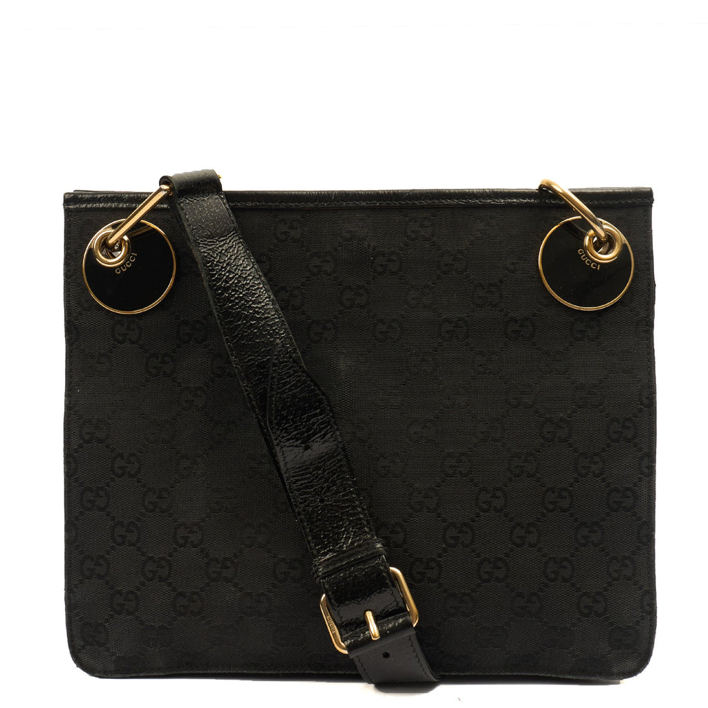 Gucci Cross Body Vintage Shoulder Bag in Black, GG Canvas