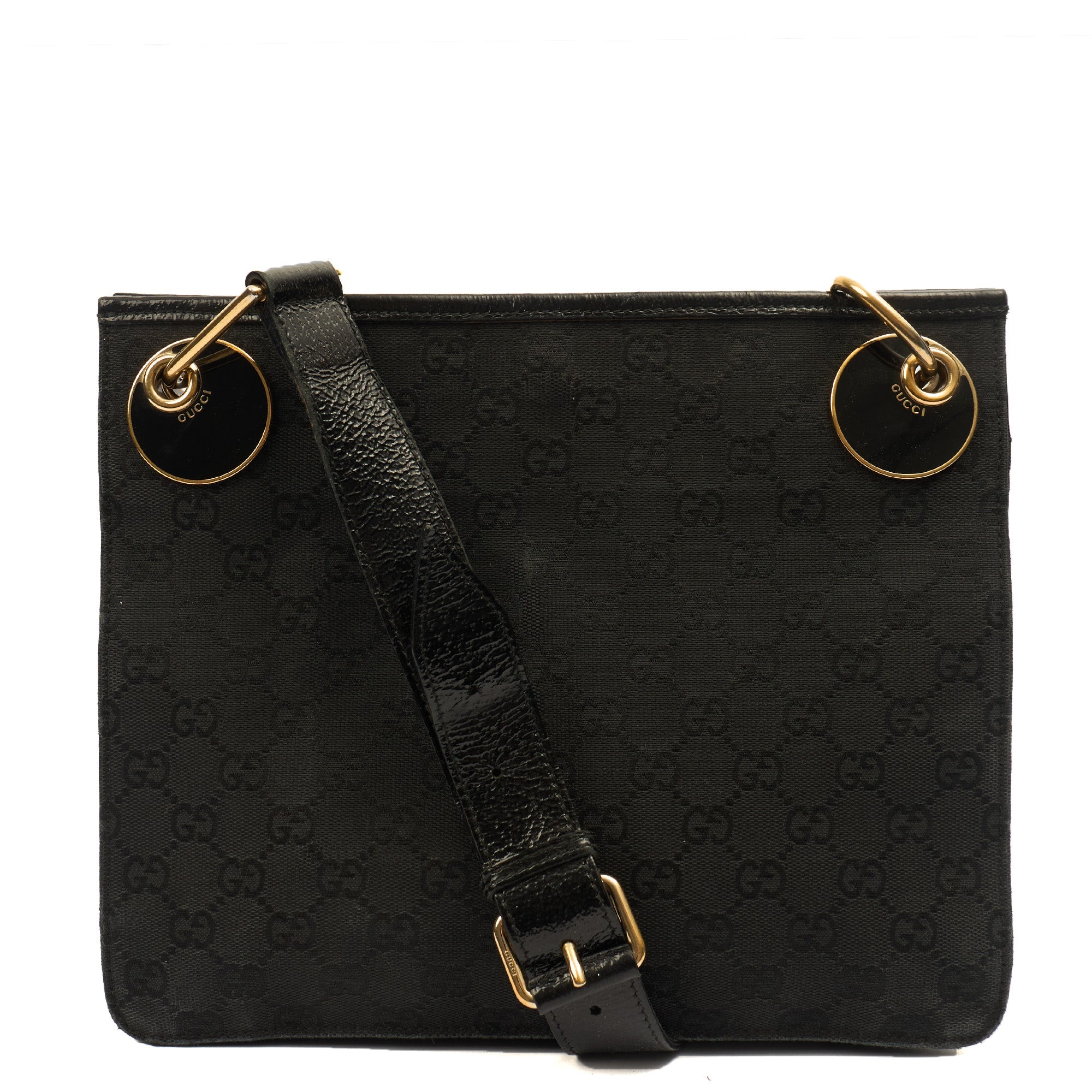 Gucci Cross Body Vintage Shoulder Bag in Black, GG Canvas
