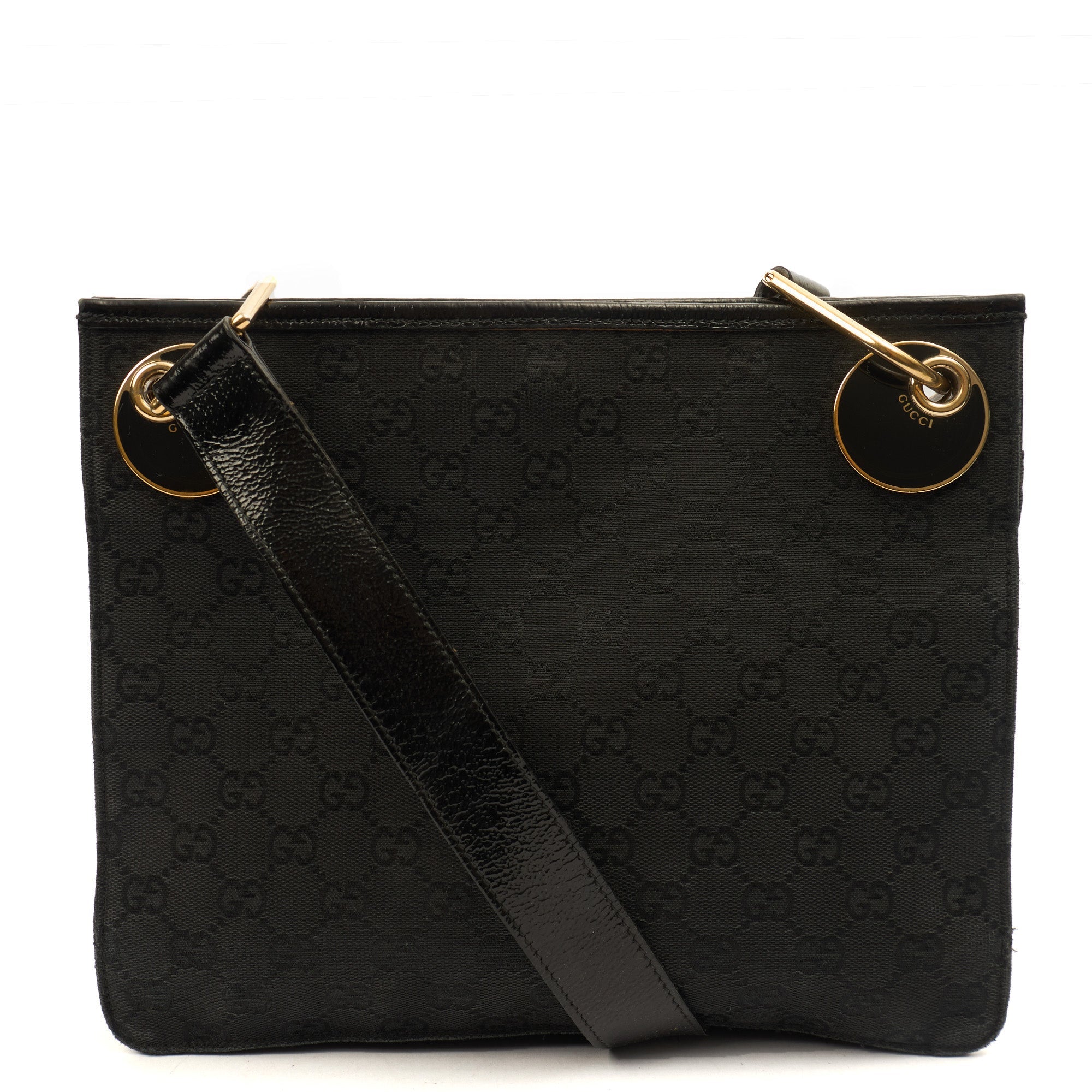Gucci Cross Body Vintage Shoulder Bag in Black, GG Canvas
