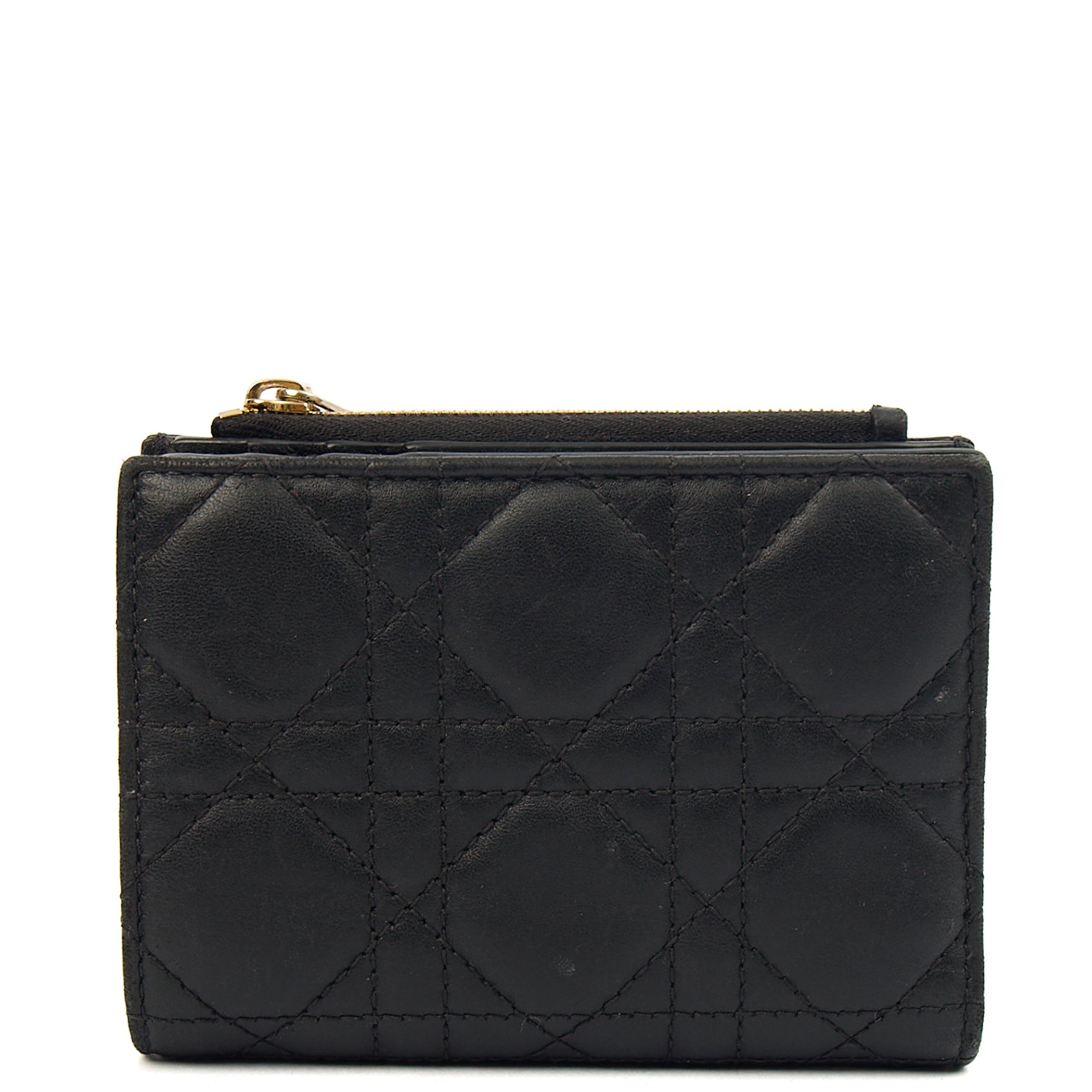 Christian Dior Purse Lady Dior Wallet in Black, Leather