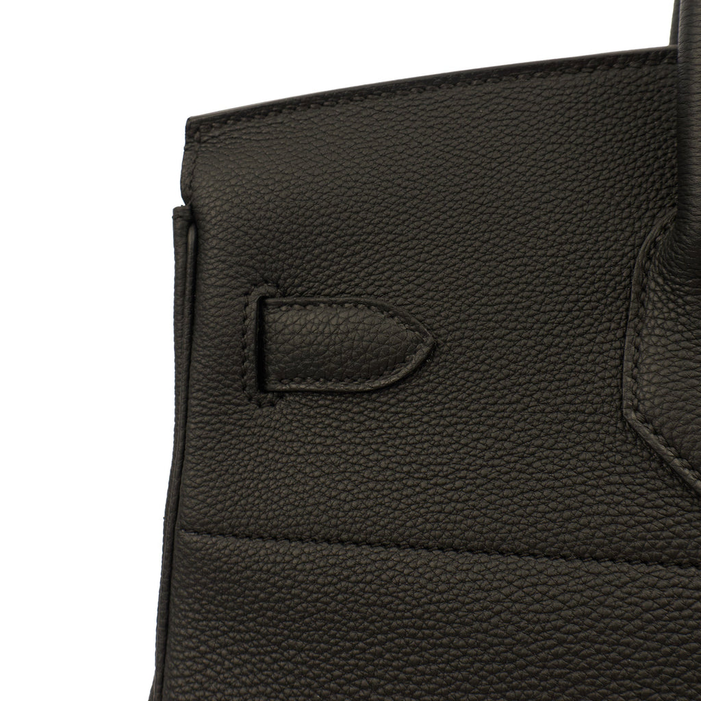 Hermes HAC 40 (Haut à Courroies) in Black, Togo Leather with So Black Hardware