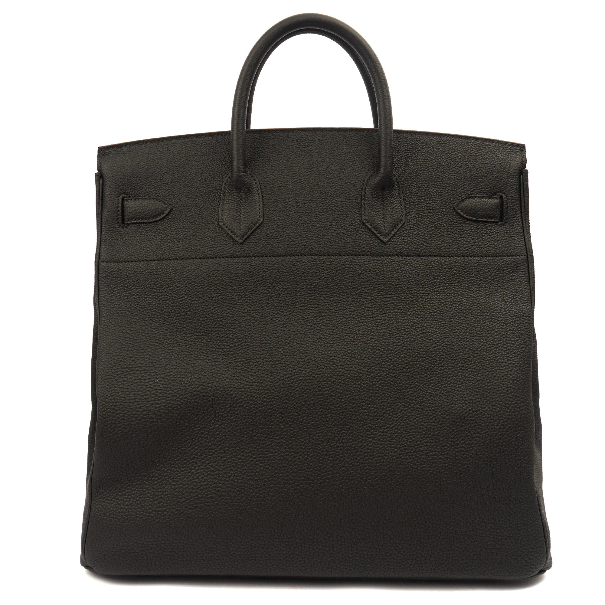 Hermes HAC 40 (Haut à Courroies) in Black, Togo Leather with So Black Hardware