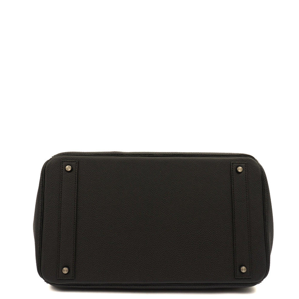 Hermes HAC 40 (Haut à Courroies) in Black, Togo Leather with So Black Hardware