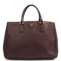 Prada Tote Galleria - Medium Double Zip Tote in Cognac, Saffiano Leather