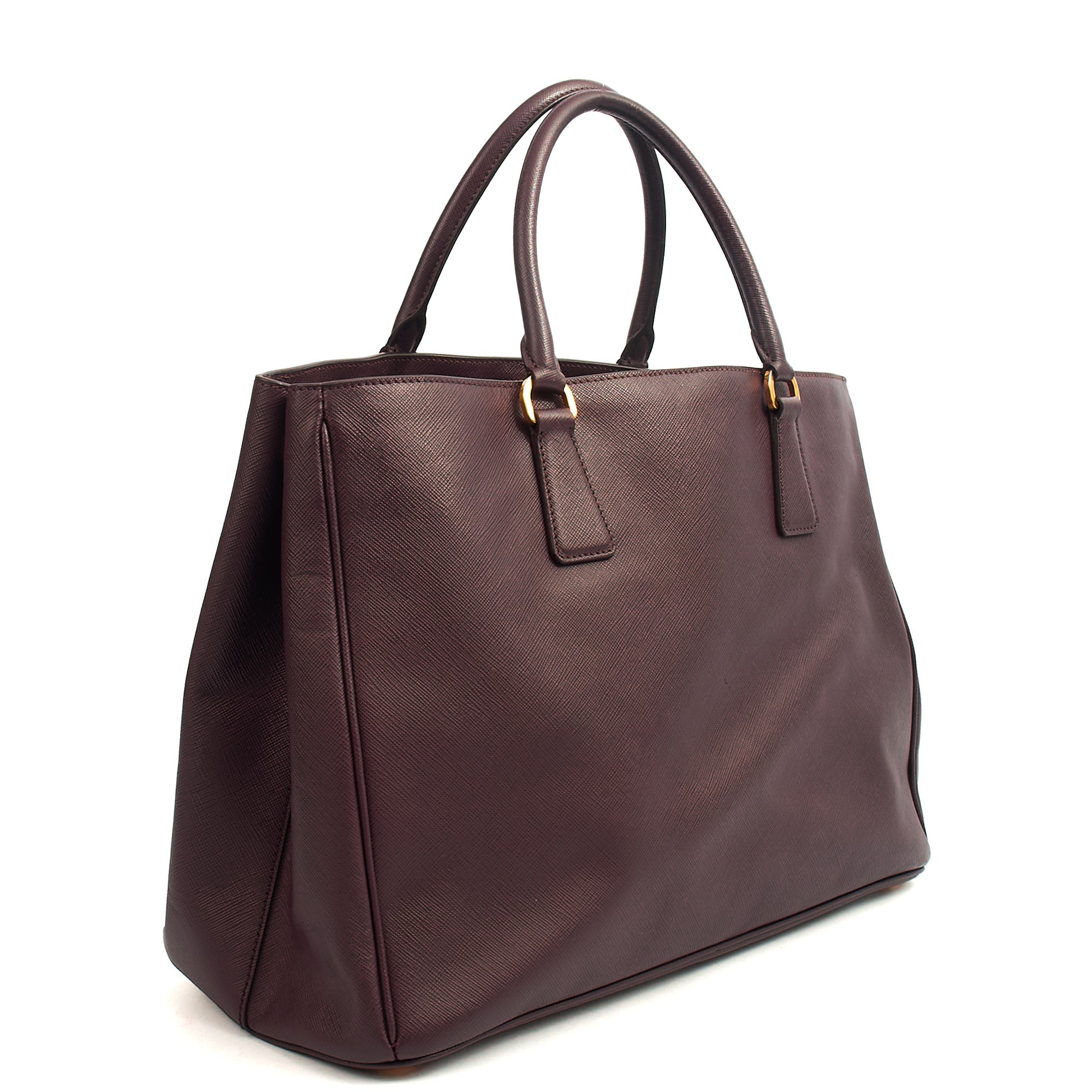 Prada Tote Galleria - Medium Double Zip Tote in Cognac, Saffiano Leather