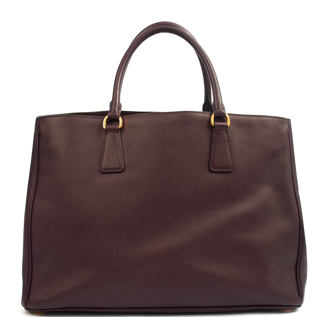Prada Tote Galleria - Medium Double Zip Tote in Cognac, Saffiano Leather