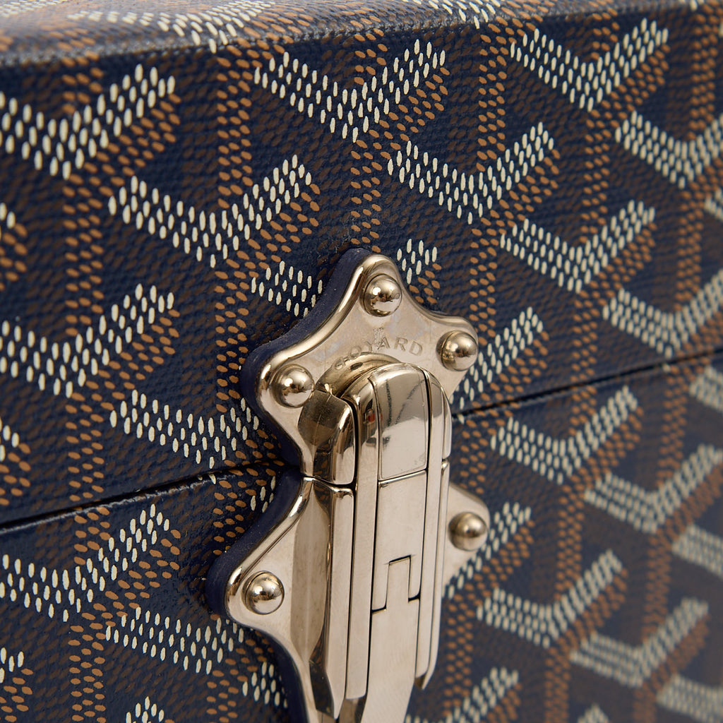 Goyard Cross Body Cassette Trunk in Navy, Leather