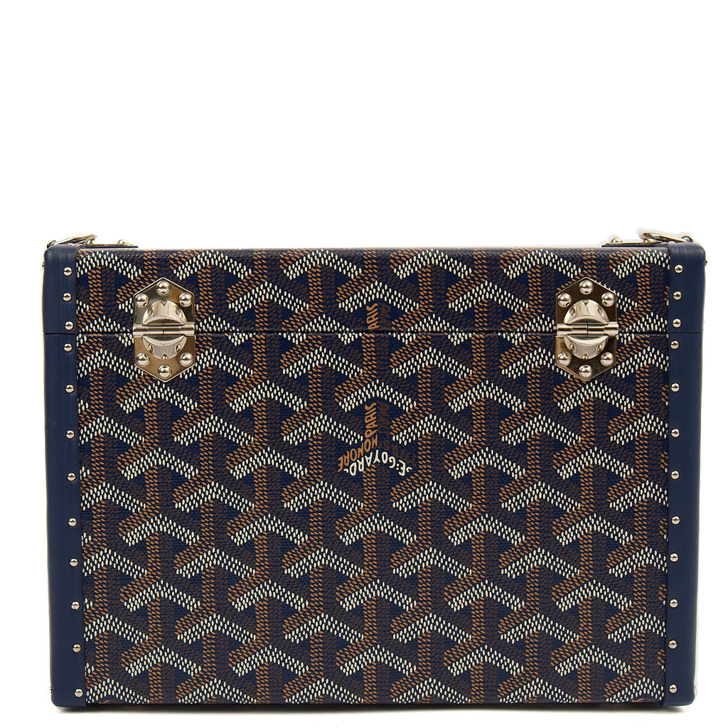 Goyard Cross Body Cassette Trunk in Navy, Leather