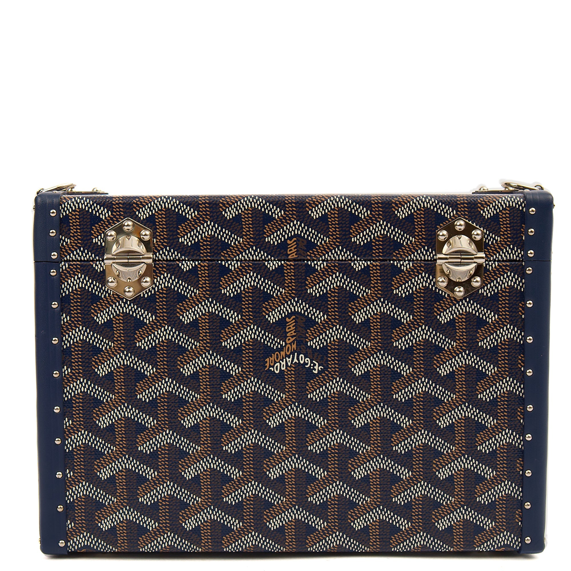 Goyard Cross Body Cassette Trunk in Navy, Leather