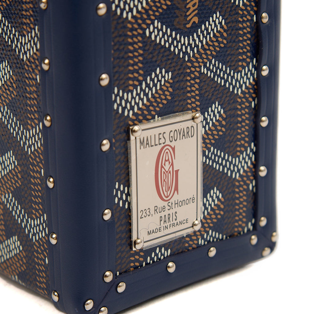 Goyard Cross Body Cassette Trunk in Navy, Leather