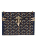 Goyard Cross Body Cassette Trunk in Navy, Leather