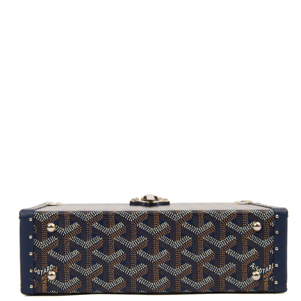 Goyard Cross Body Cassette Trunk in Navy, Leather
