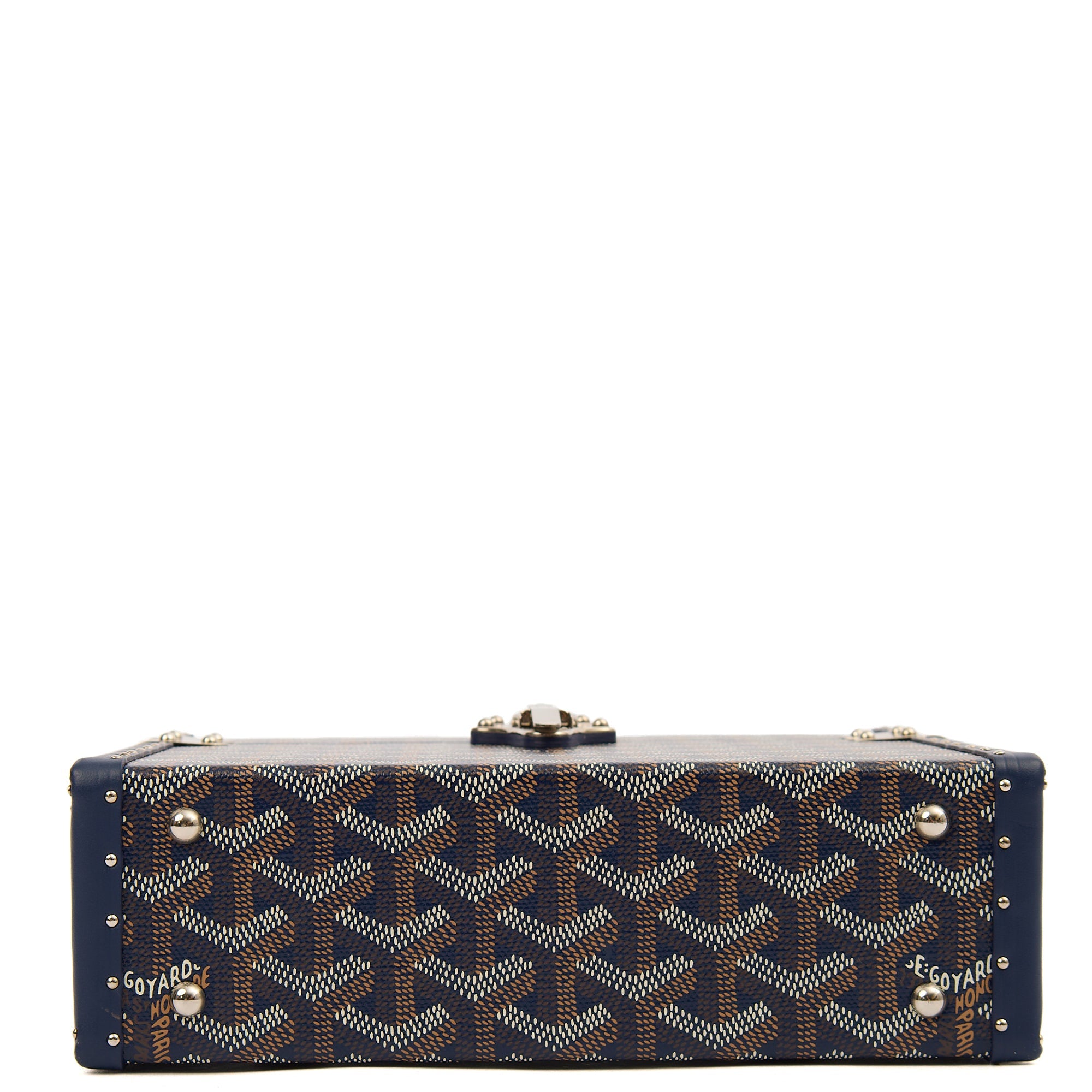 Goyard Cross Body Cassette Trunk in Navy, Leather