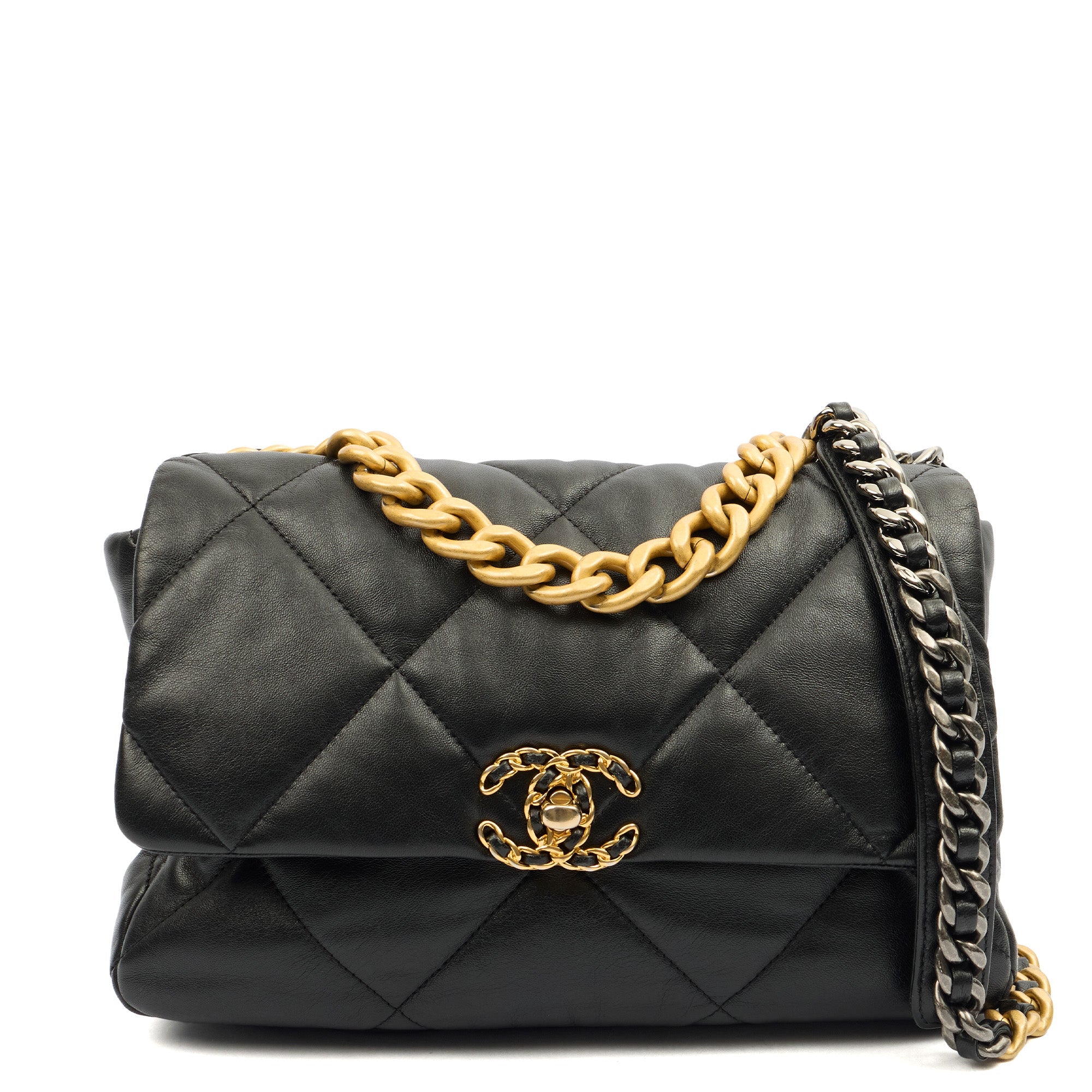 Chanel Shoulder Bag Chanel 19 in Black, Calfskin Leather