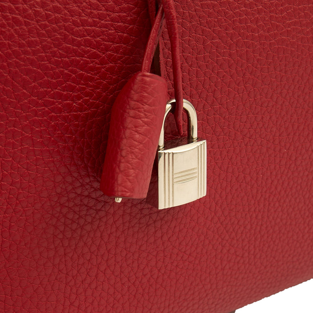 Hermes Tote Victoria 35 in Rouge Vif, Togo Leather