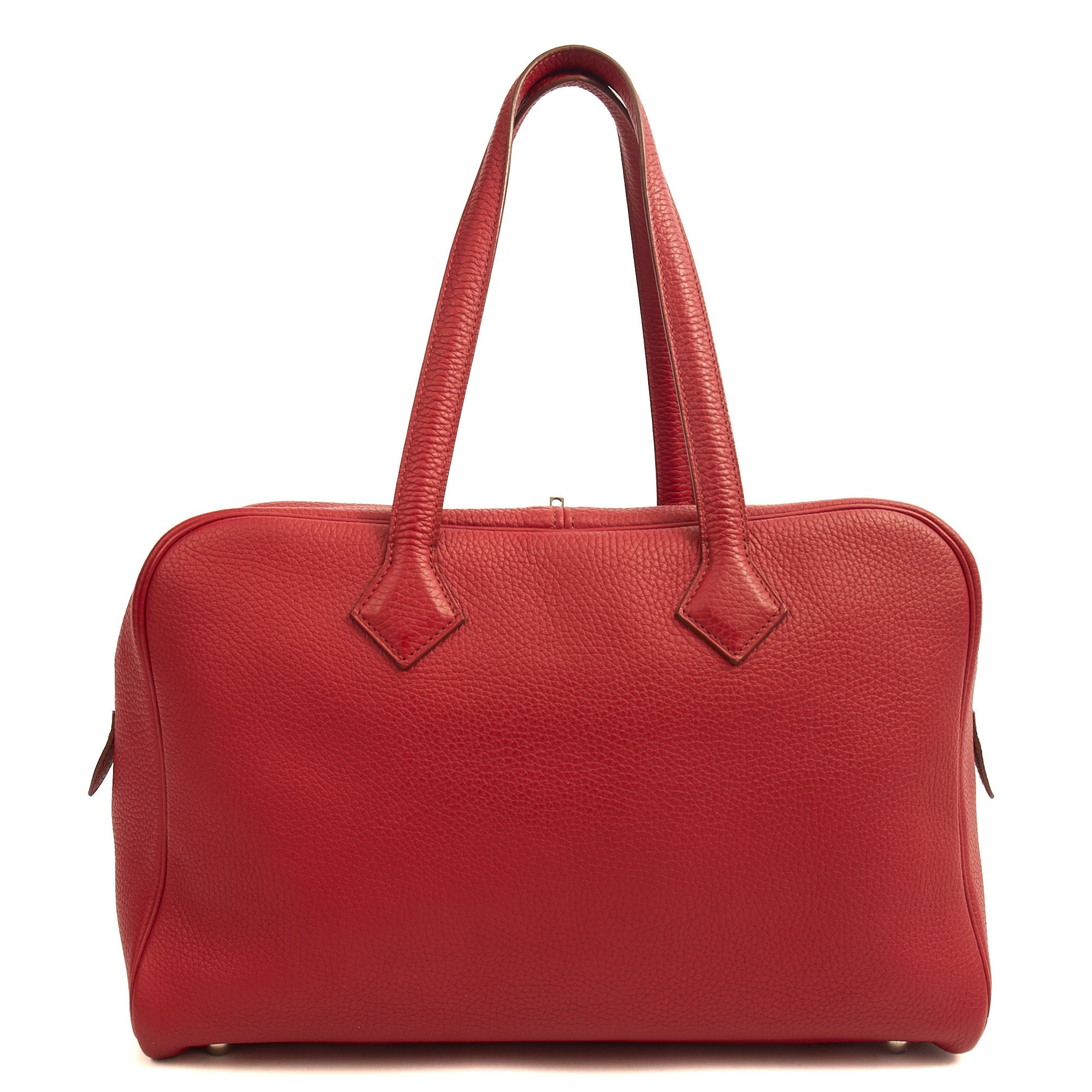Hermes Tote Victoria 35 in Rouge Vif, Togo Leather