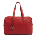Hermes Tote Victoria 35 in Rouge Vif, Togo Leather