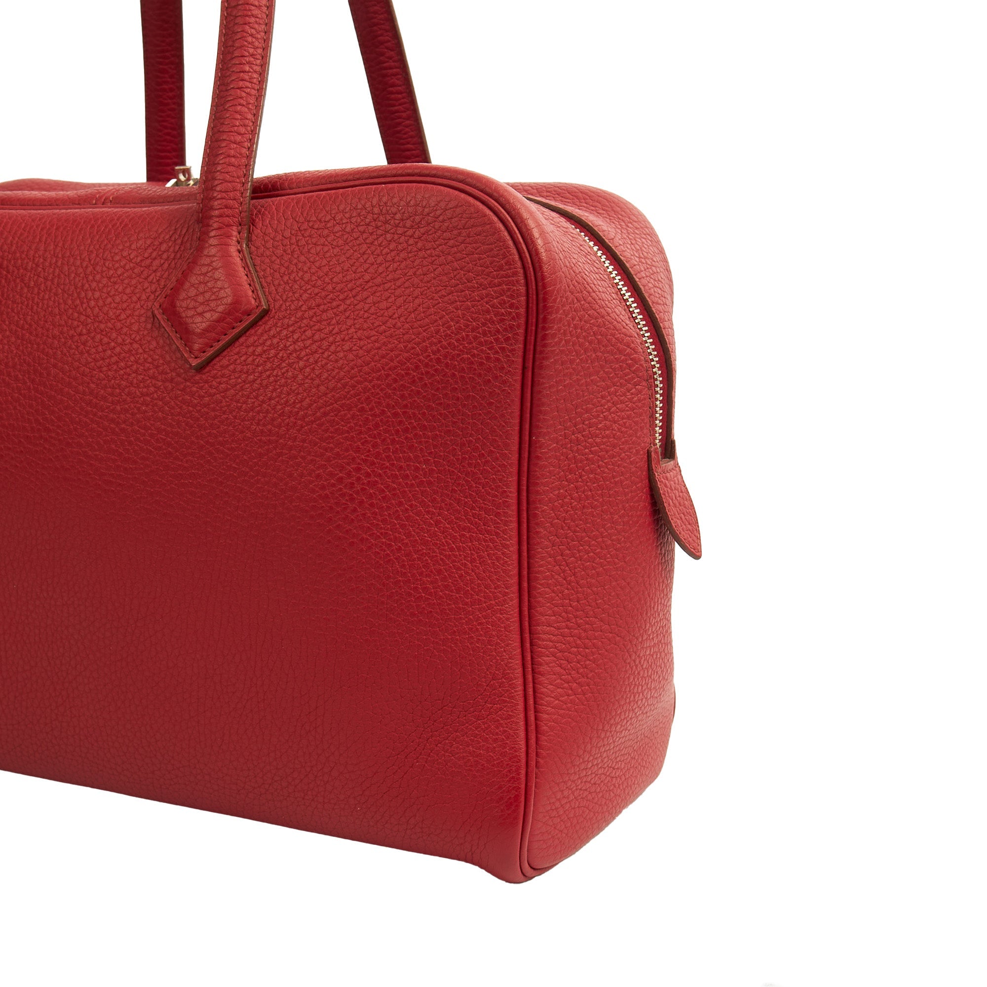 Hermes Tote Victoria 35 in Rouge Vif, Togo Leather