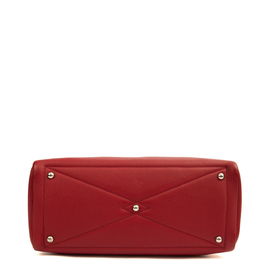 Hermes Tote Victoria 35 in Rouge Vif, Togo Leather