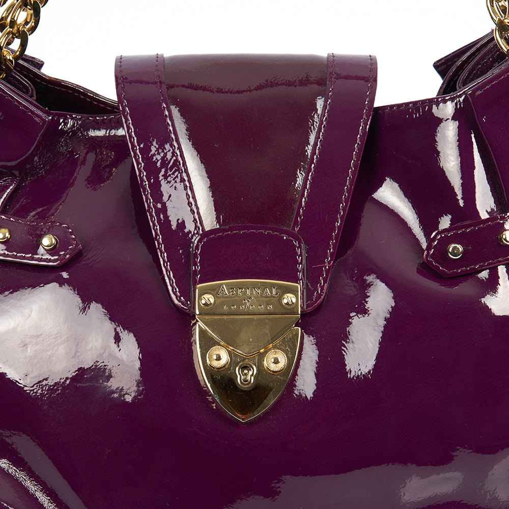 Aspinal of London Tote Barbarella in Purple, Leather