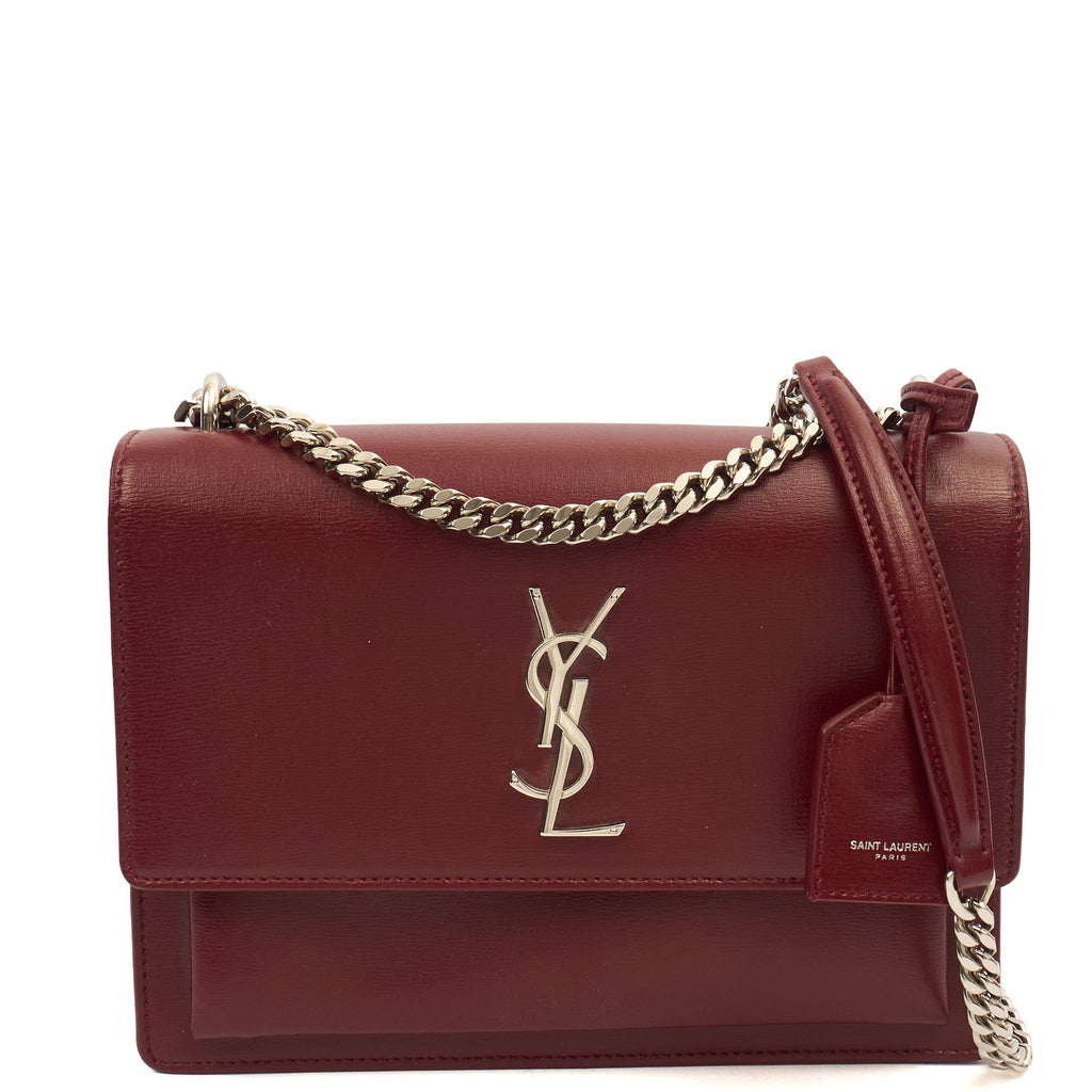 Saint Laurent Shoulder Bag Sunset - Medium in Red, Calfskin Leather