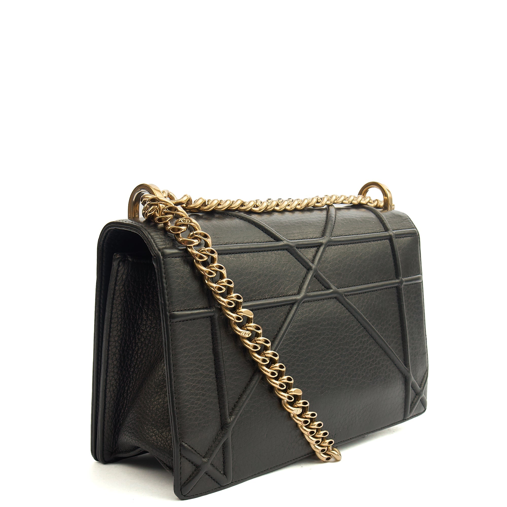 Christian Dior Shoulder Bag Diorama - Medium in Black, Calfskin
