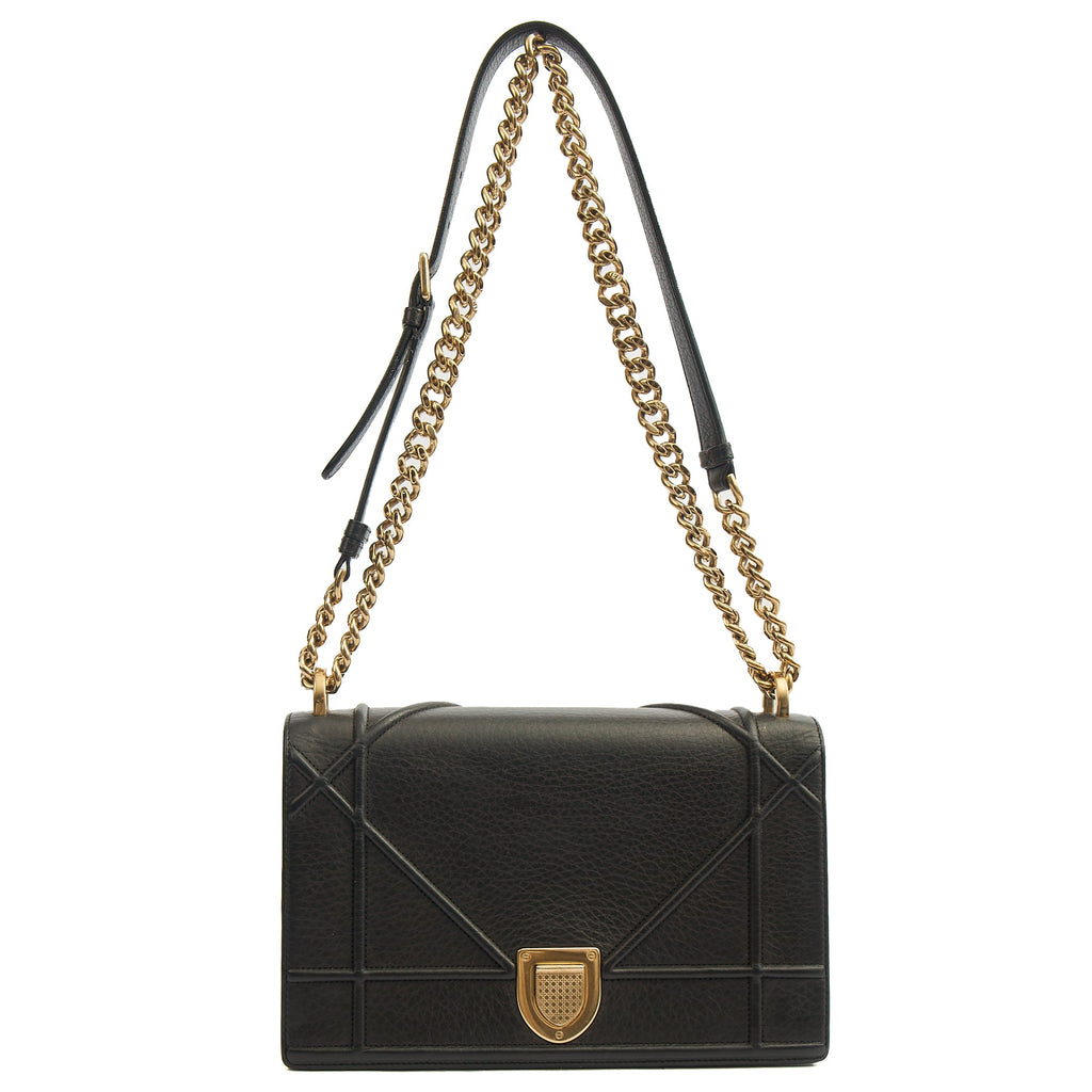 Christian Dior Shoulder Bag Diorama - Medium in Black, Calfskin