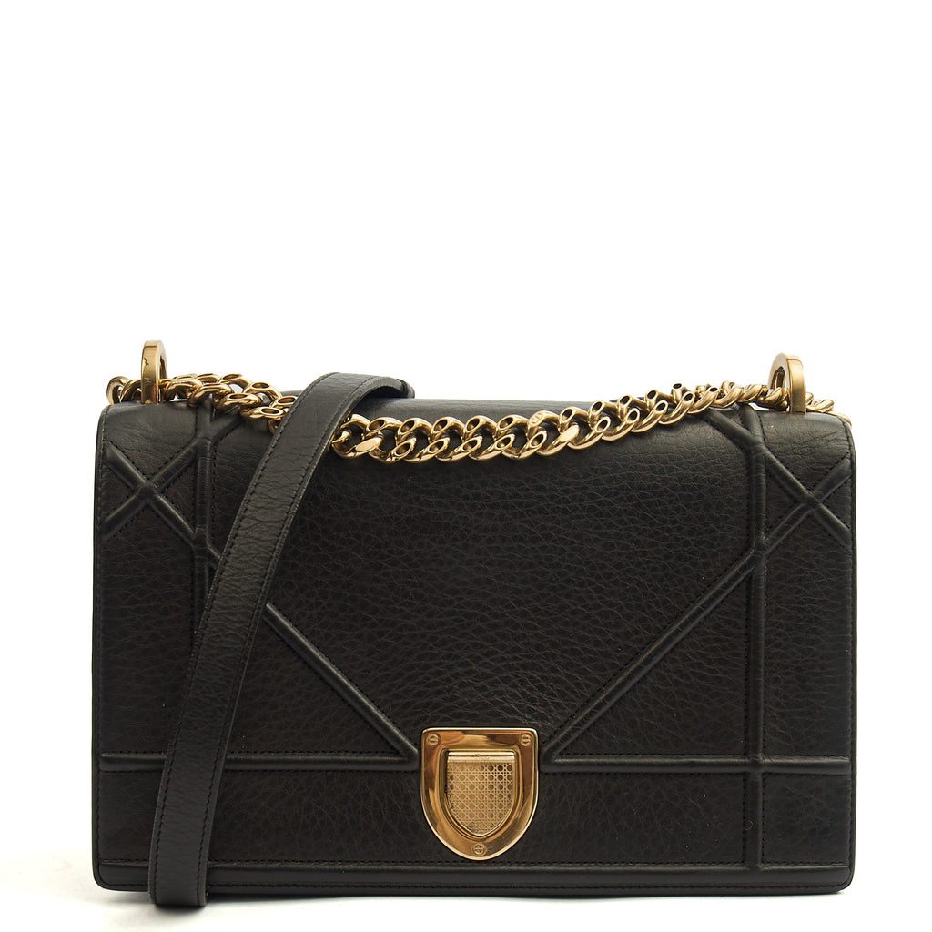 Christian Dior Shoulder Bag Diorama - Medium in Black, Calfskin