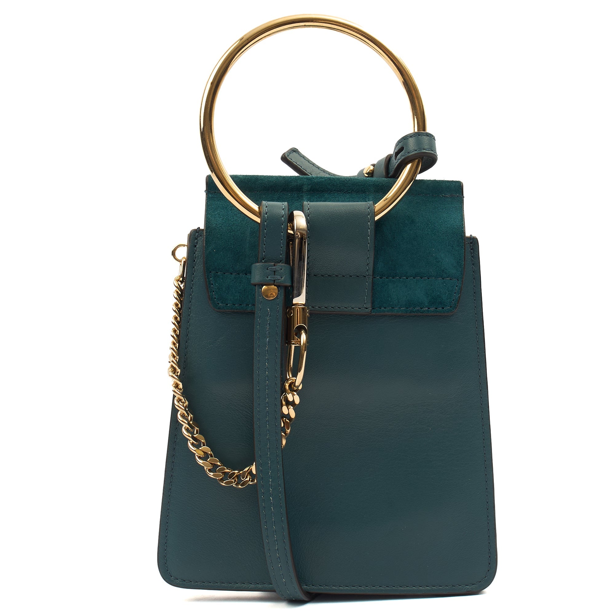 Chloe Cross Body Faye Day - Mini in Green, Calfskin Leather