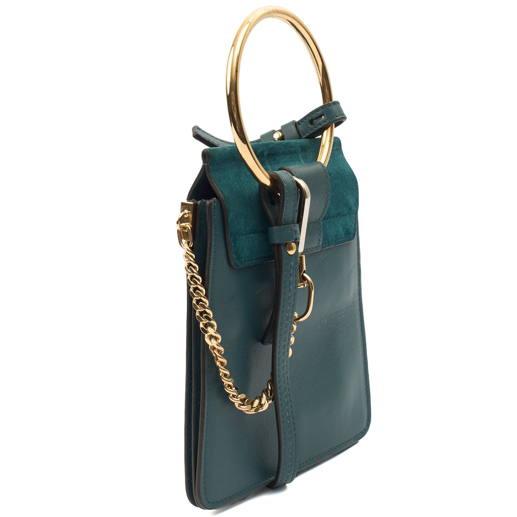 Chloe Cross Body Faye Day - Mini in Green, Calfskin Leather