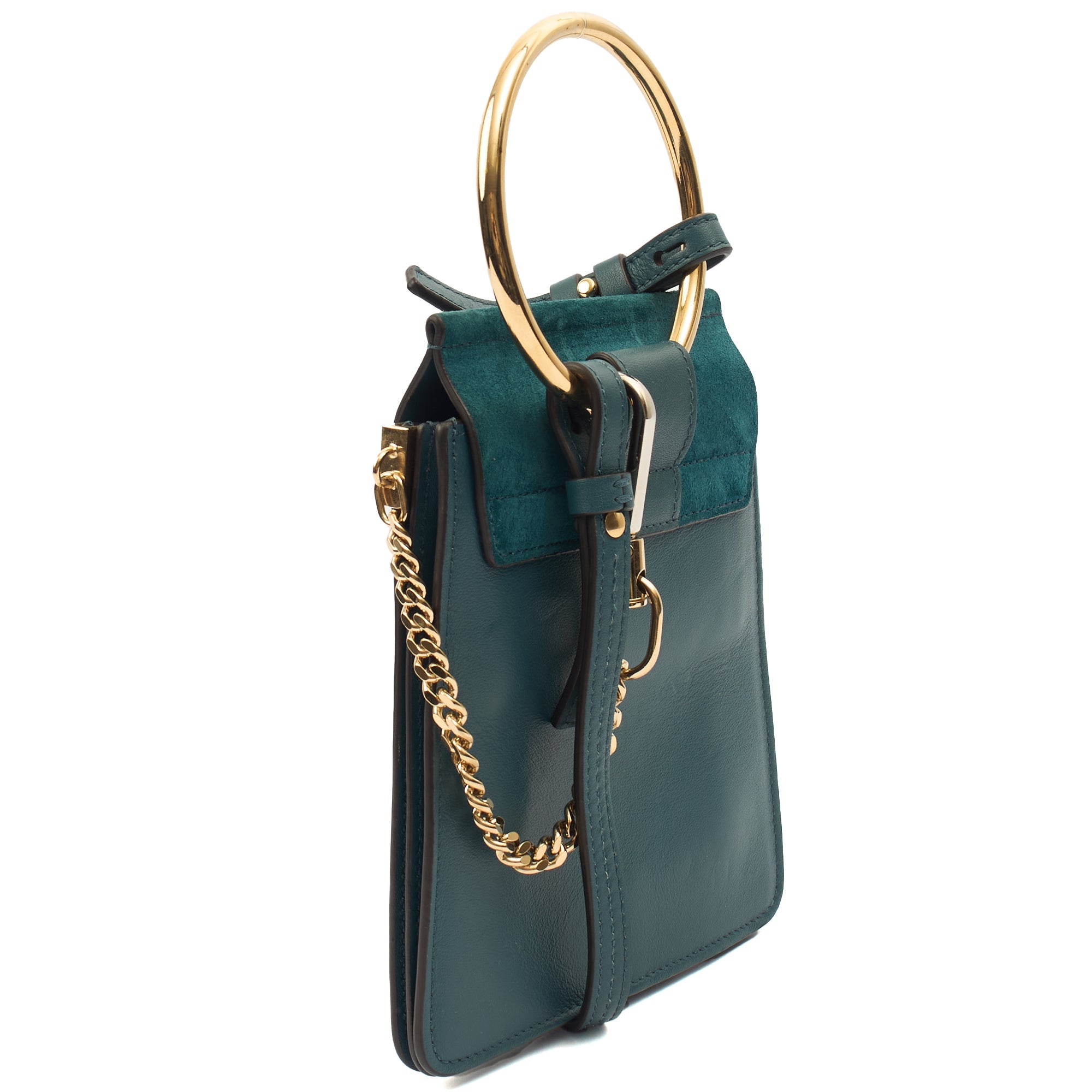 Chloe Cross Body Faye Day - Mini in Green, Calfskin Leather