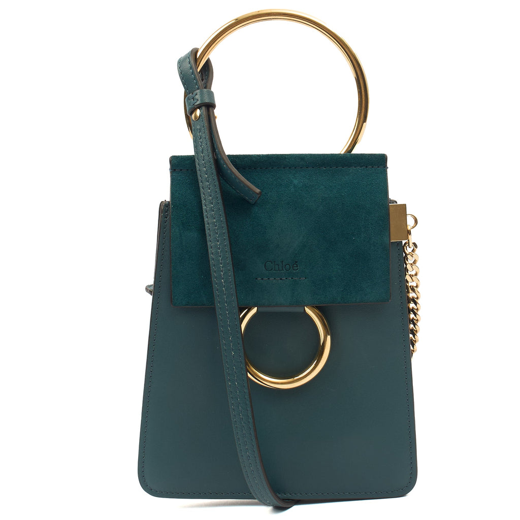 Chloe Cross Body Faye Day - Mini in Green, Calfskin Leather