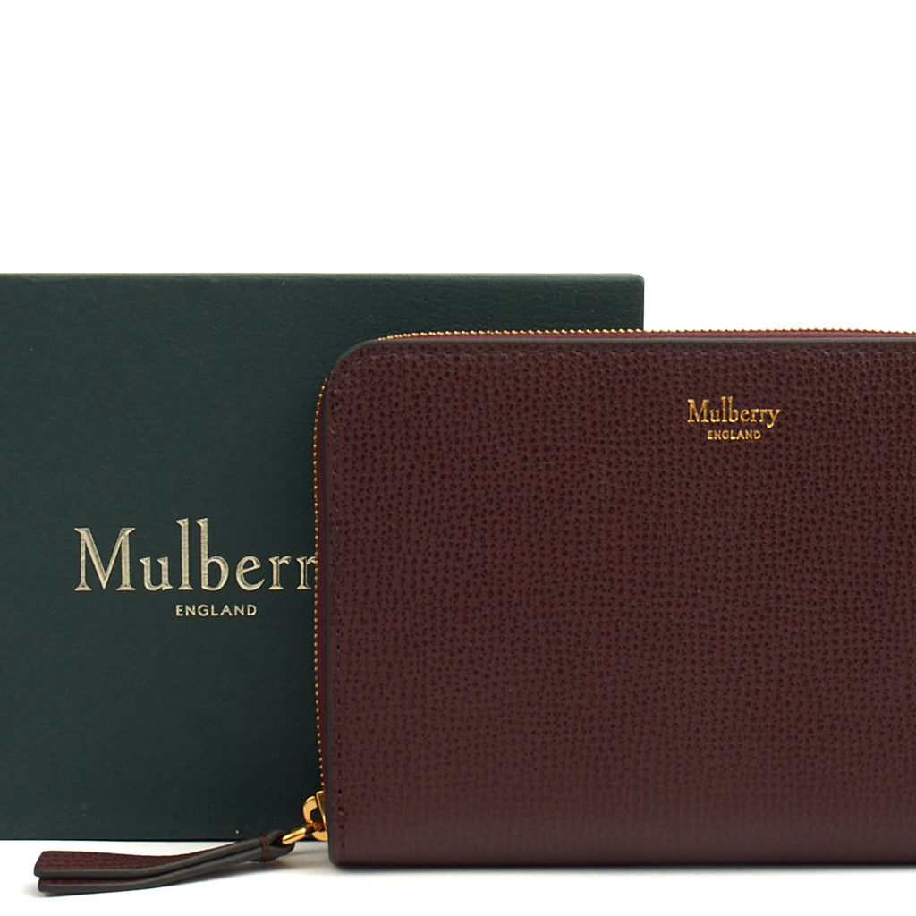 Mulberry Wallet Wallet in Oxblood, Calfskin Leather