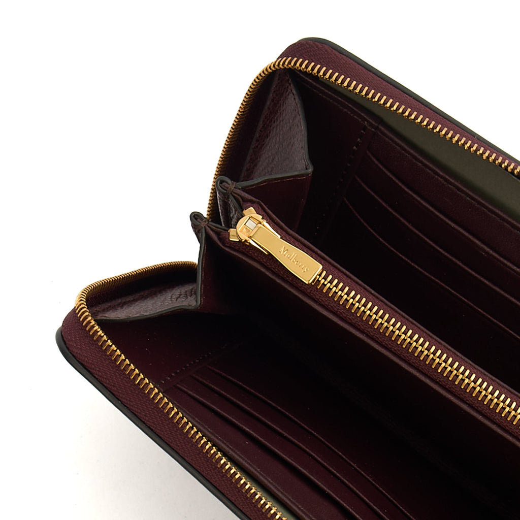 Mulberry Wallet Wallet in Oxblood, Calfskin Leather
