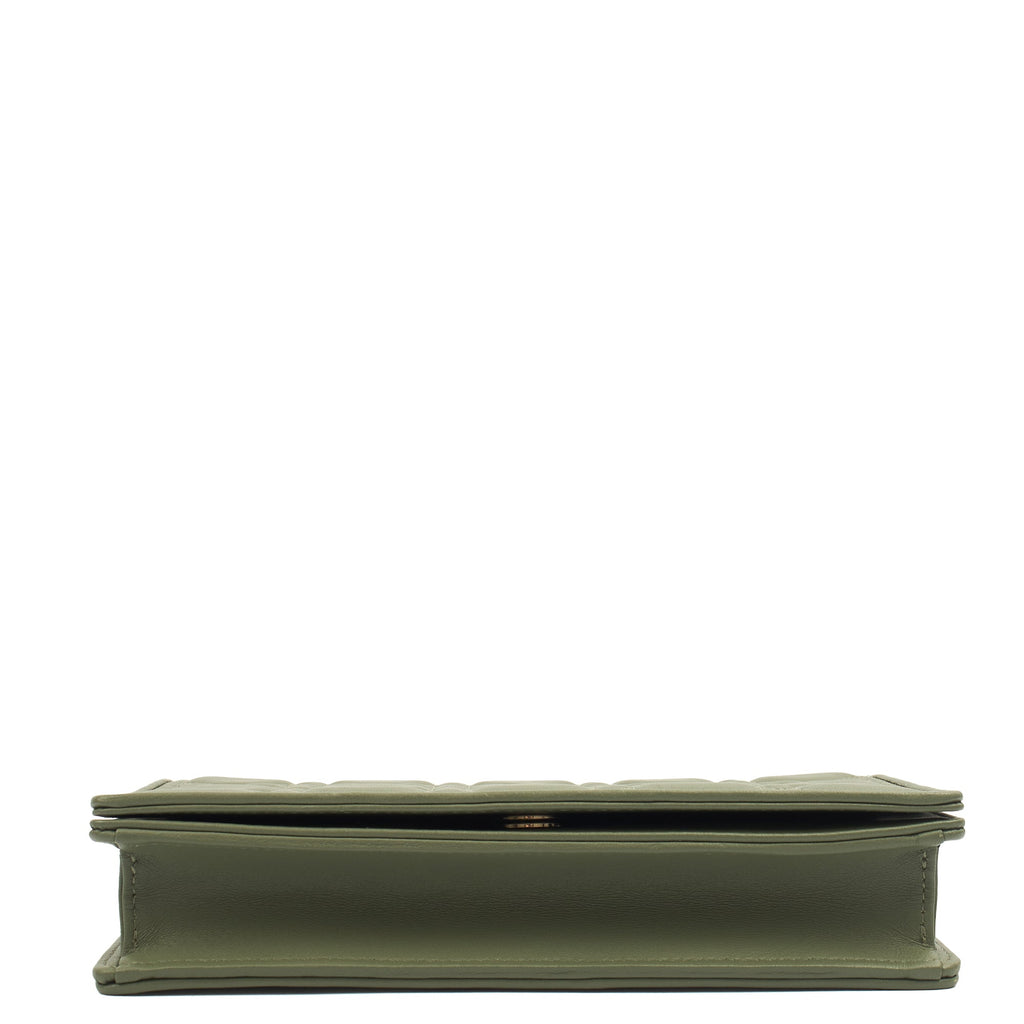 Christian Dior Cross Body Lady Dior Pouch in Green, Leather