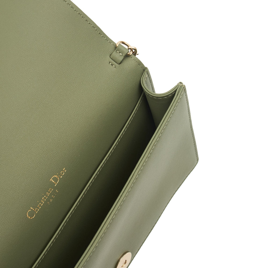 Christian Dior Cross Body Lady Dior Pouch in Green, Leather