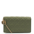Christian Dior Cross Body Lady Dior Pouch in Green, Leather