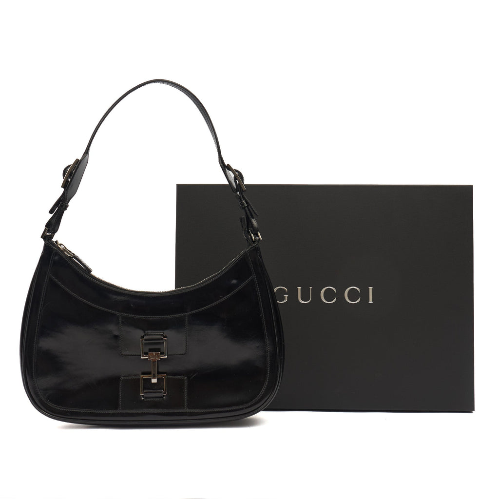Gucci Shoulder Bag Jackie in Black, Patent Leather