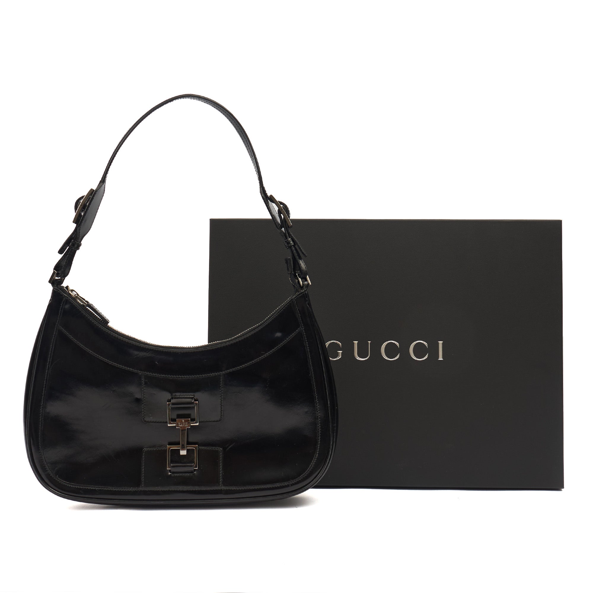 Gucci Shoulder Bag Jackie in Black, Patent Leather