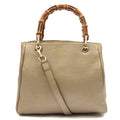 Gucci Top Handle Bamboo Shopper  in Metallic, Leather